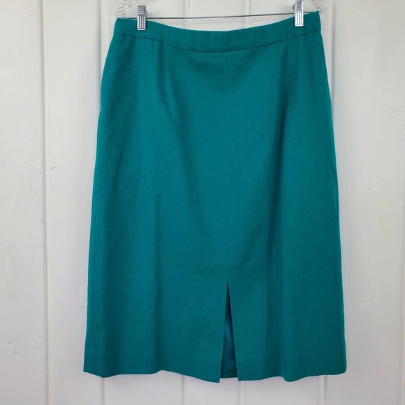 Vintage Miss Pendleton Emerald Green 100% Virgin Wool Skirt Womens Size 16 - Picture 5 of 9